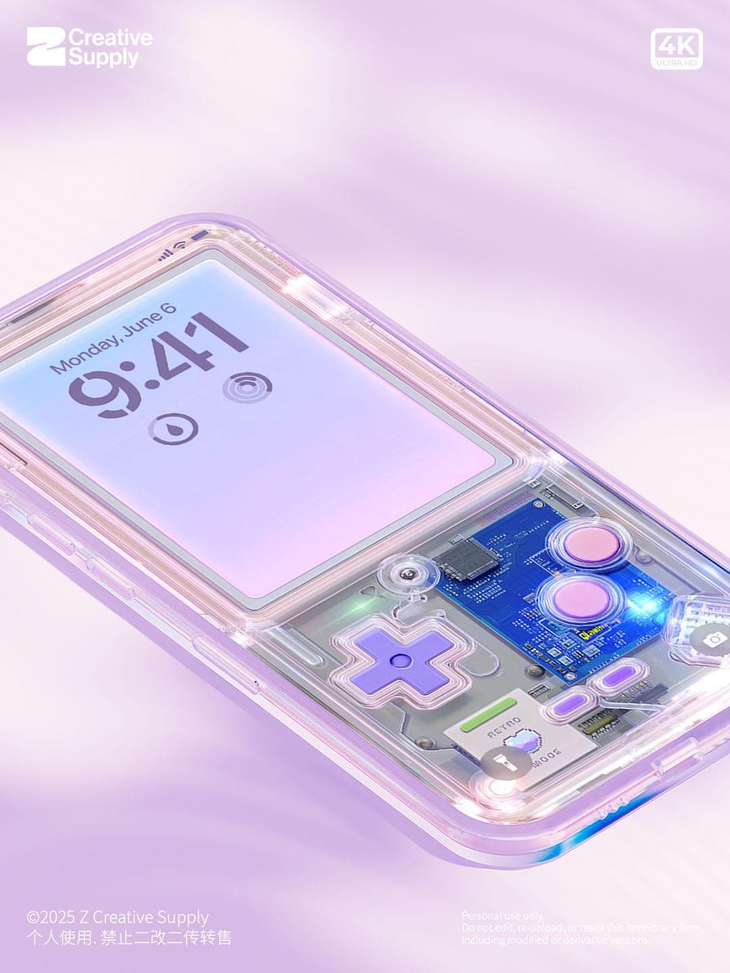 Retro Game Console Phone Wallpaper: Y2K Pastel Circuit Board (Digital Download)