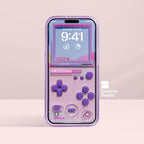 Retro Purple Gameboy Phone Wallpaper | Vaporwave Pastel Dreamy Aesthetic Y2K Lock Screen | Transparent Realistic Futurism Gamer Background