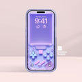 Pastel Purple retro Gameboy Phone Wallpaper Pixel Ultra-Realistic Transparent Y2k Digital Art for Phone screen | Cute girly gamer aesthetics