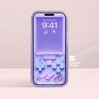 Pastel Purple retro Gameboy Phone Wallpaper Pixel Ultra-Realistic Transparent Y2k Digital Art for Phone screen | Cute girly gamer aesthetics
