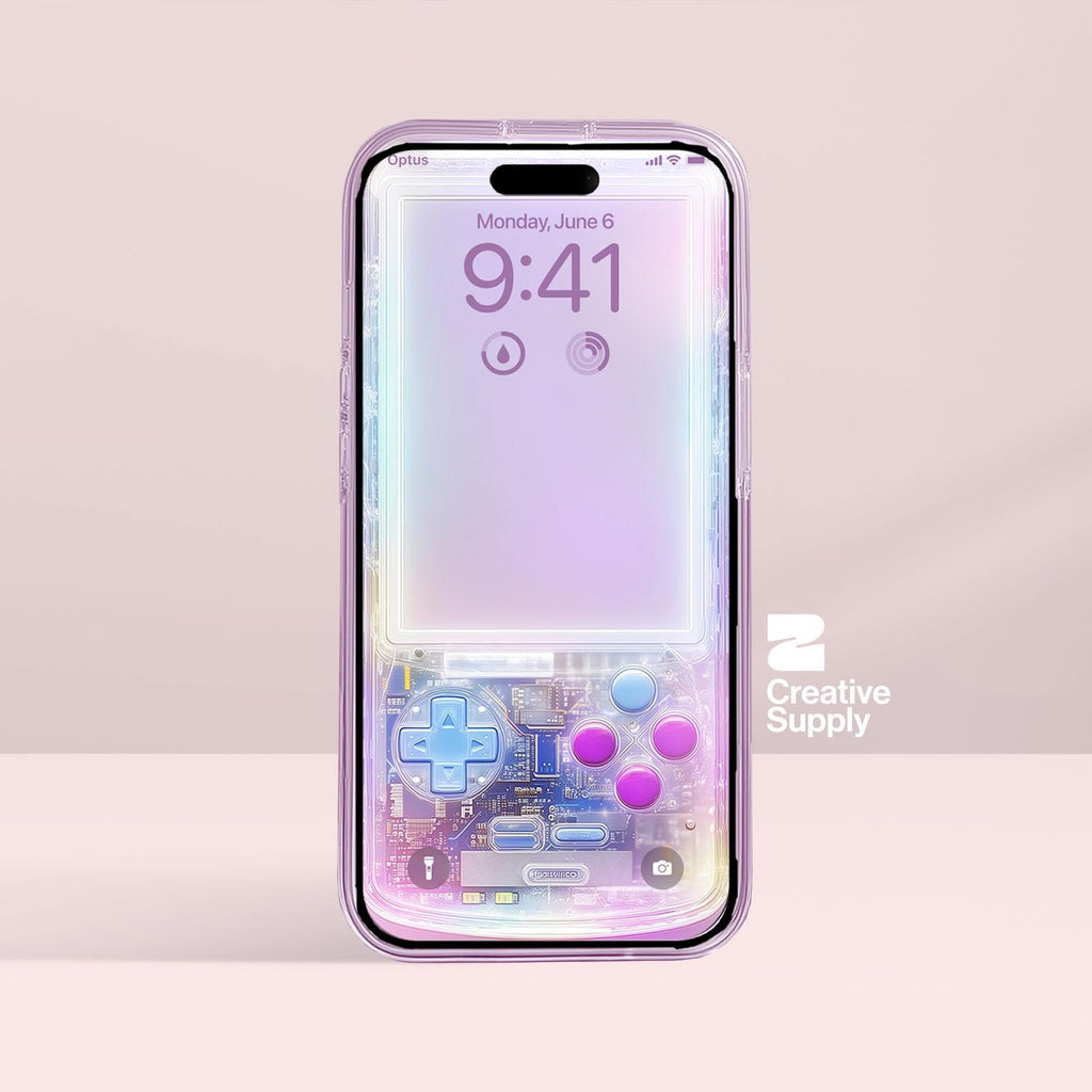 Retro Gameboy Phone Wallpaper: White Purple Gradient (Digital Download