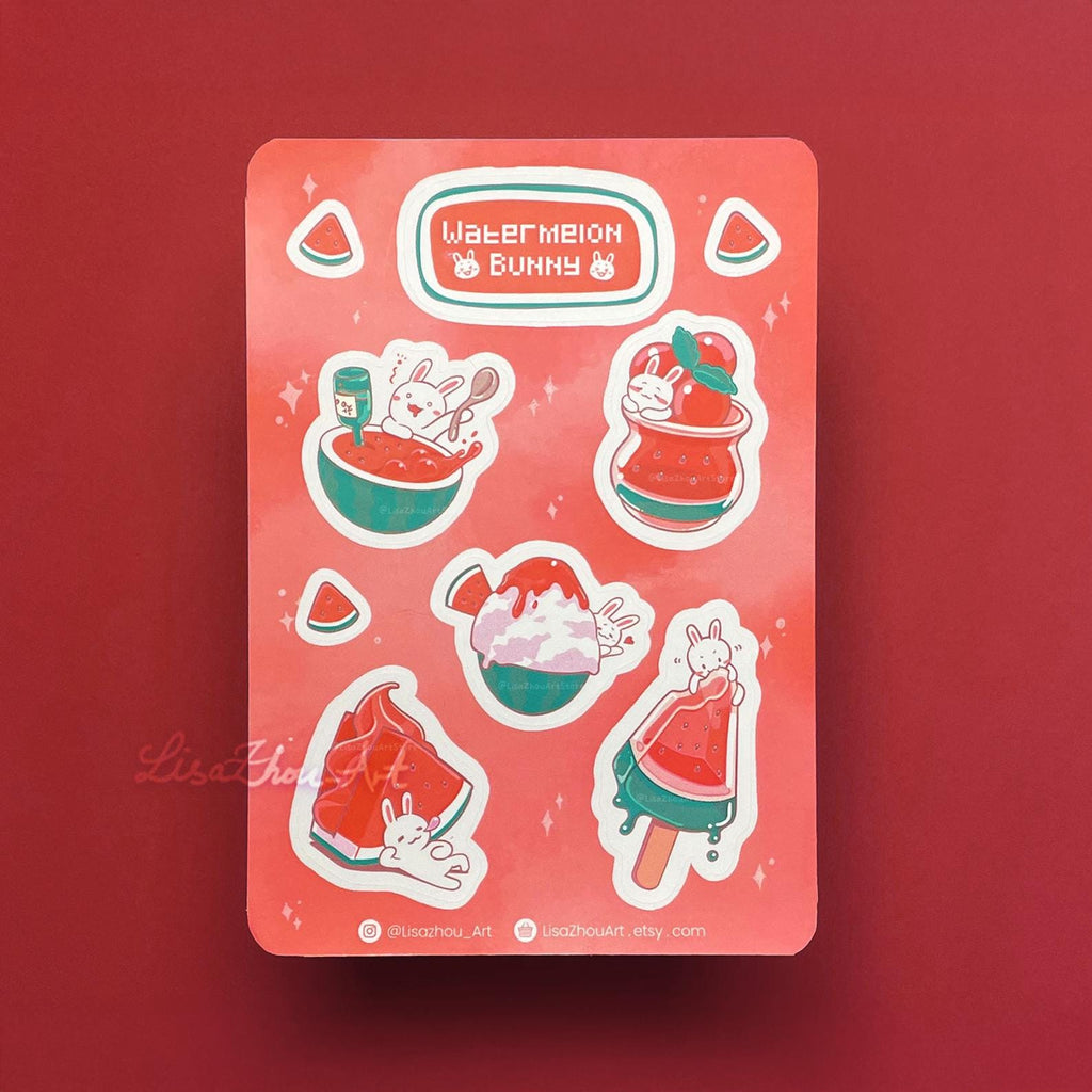 Watermelon Bunny Sticker Sheet