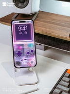Purple Retro game console Wallpaper – Ultra-Realistic transparent Digital Art for Phone screen | Pastel  cute nostalgic gamer aesthetics