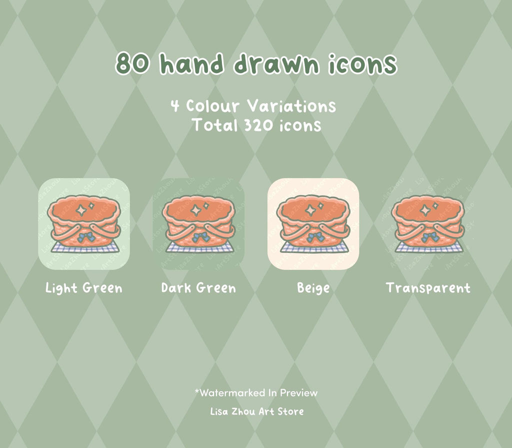 Spring Cat Picnic Icon Pack