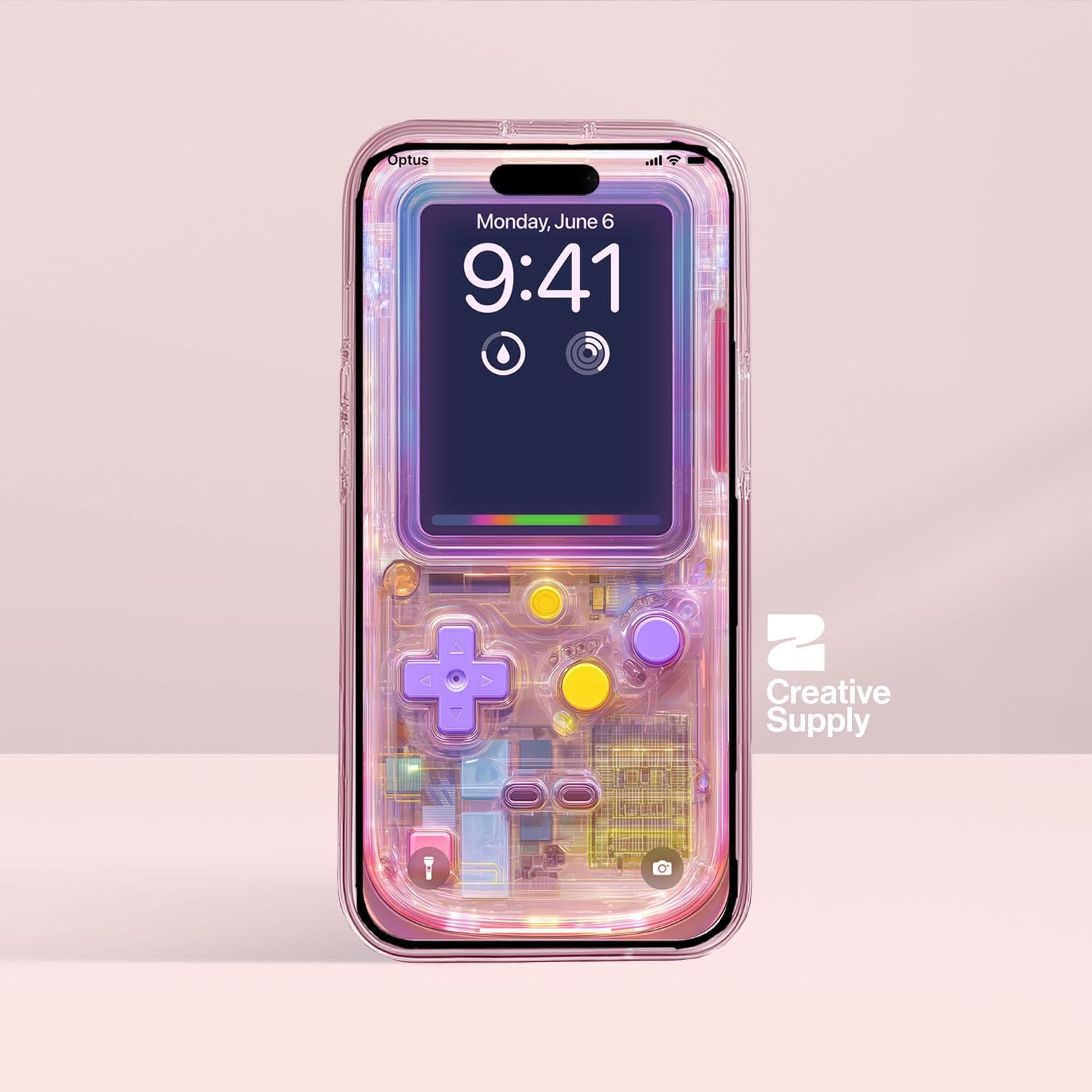 Pink Transparent Gameboy Phone Wallpaper