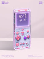 Pink Transparent Gameboy Wallpaper – Ultra-Realistic Retro lock phone screen | Pastel gamer aesthetic digital art