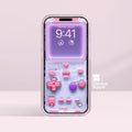 Pink Transparent Gameboy Wallpaper – Ultra-Realistic Retro lock phone screen | Pastel gamer aesthetic digital art