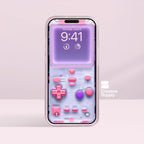 Pink Transparent Gameboy Wallpaper – Ultra-Realistic Retro lock phone screen | Pastel gamer aesthetic digital art