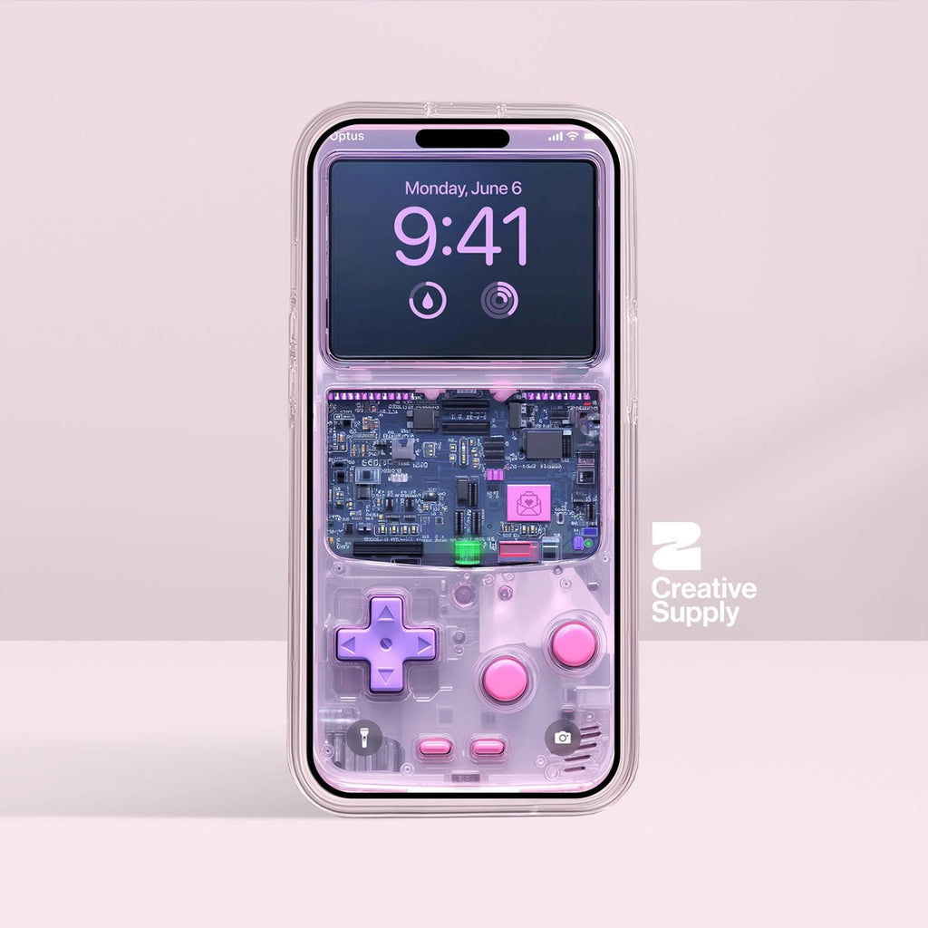 Pastel Gameboy Phone Wallpaper: Retro Circuit Board Art (Digital Download)