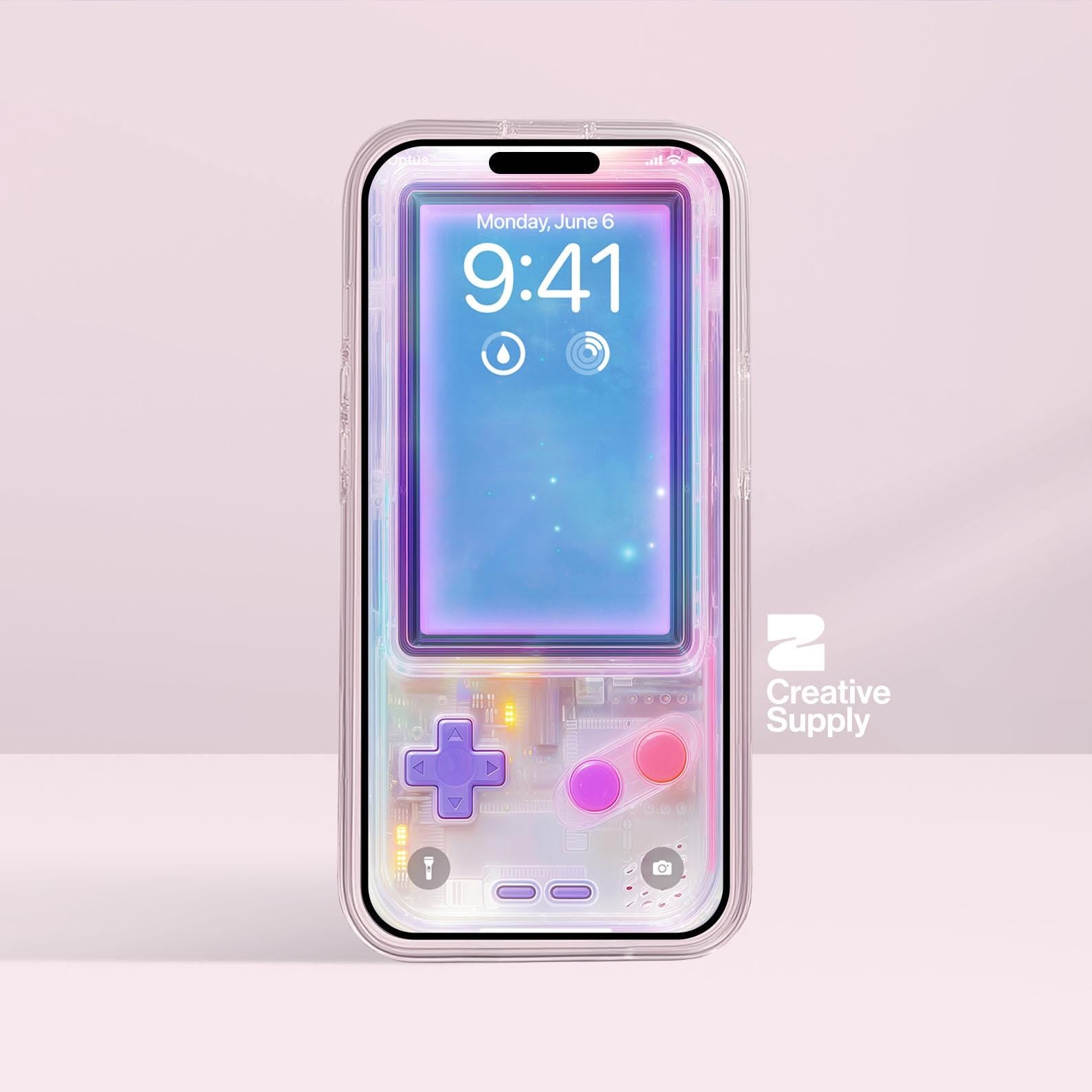 Retro Gameboy iPhone Wallpaper: Pastel Animal Crossing Lock Screen (Digital Download)