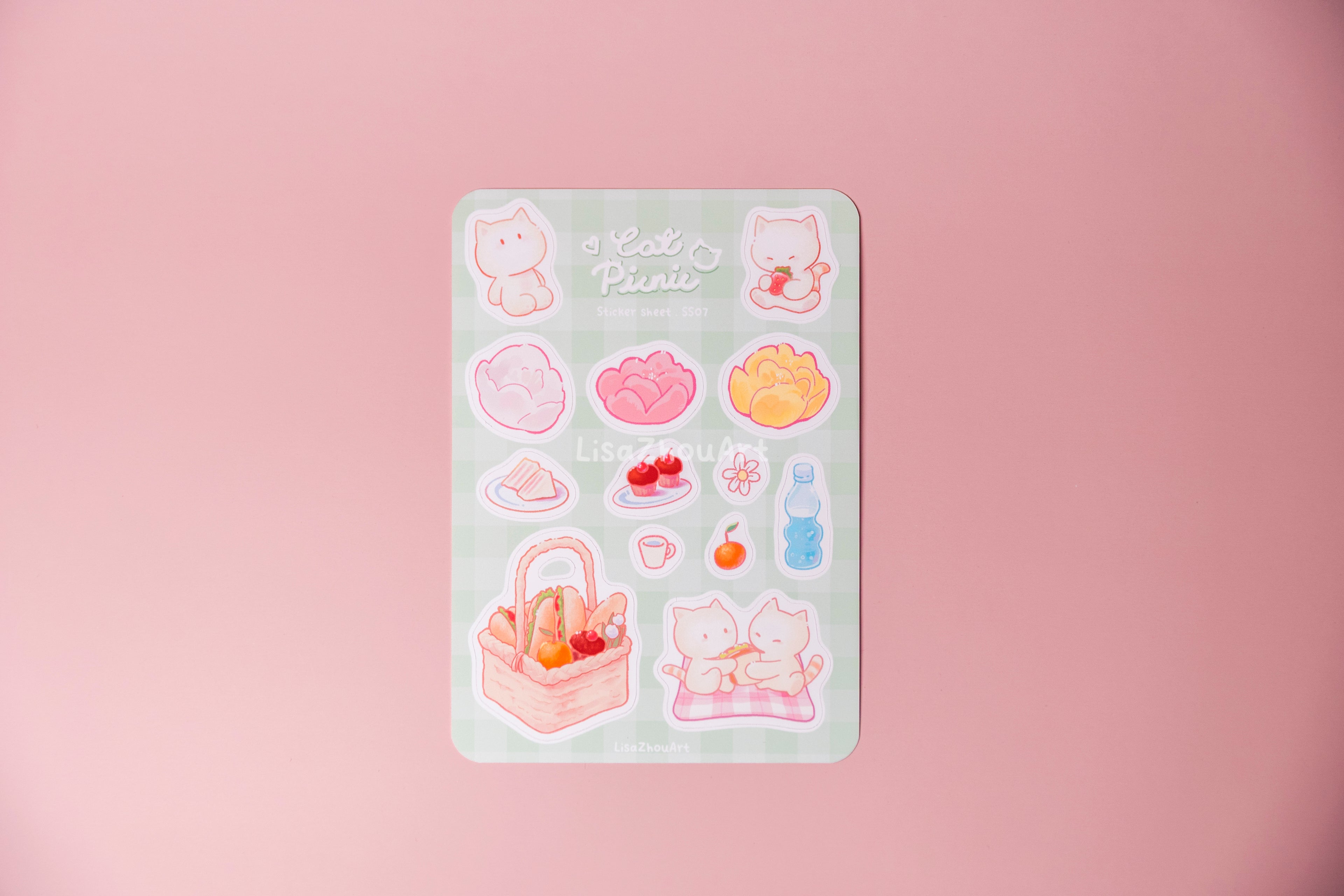 Cat Picnic Sticker Sheet