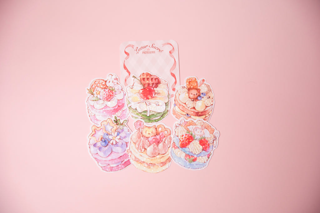 Lueur Sucré Pâtisserie Watercolour Cake Stickers | Set of 6