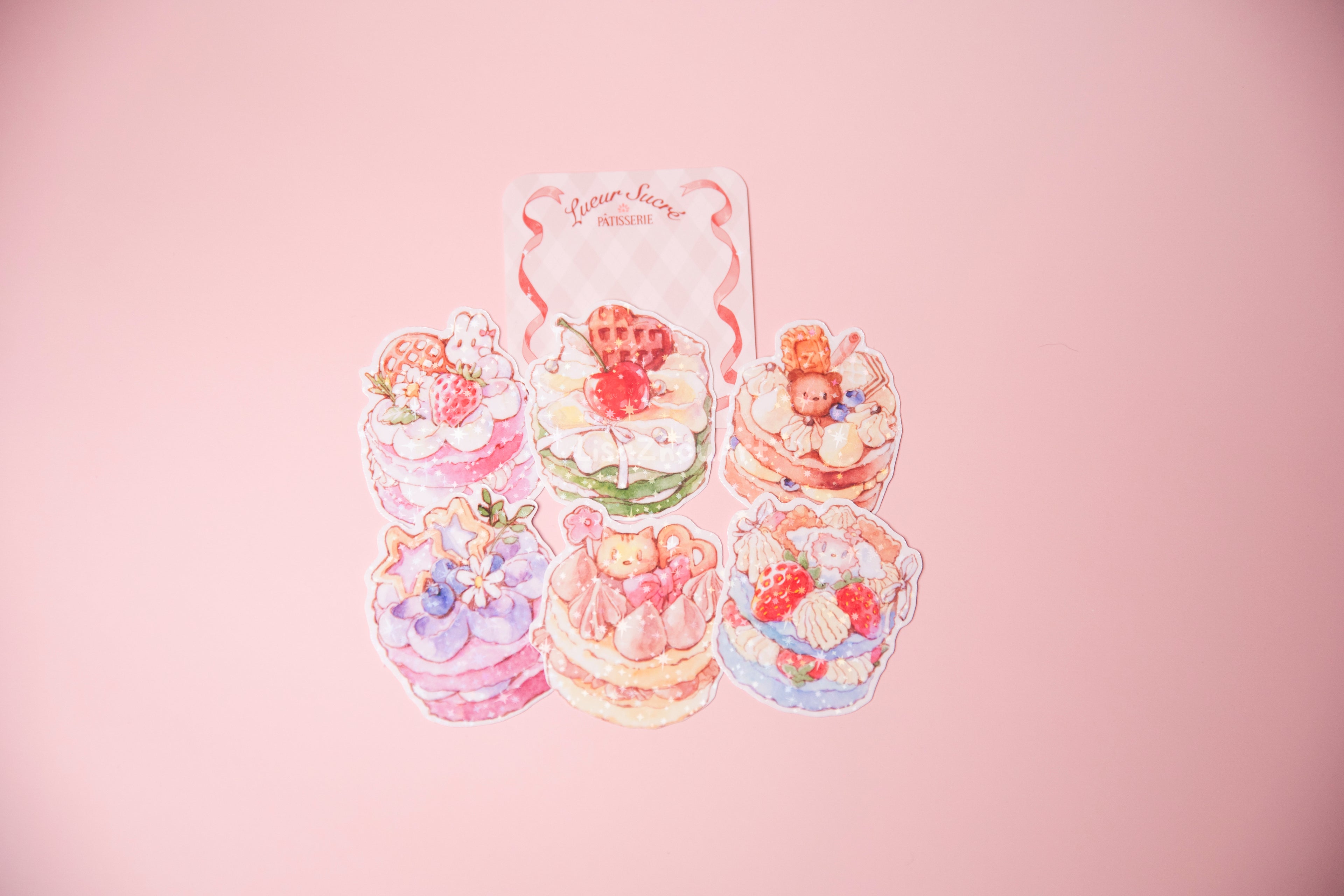 Lueur Sucré Pâtisserie Watercolour Cake Stickers | Set of 6