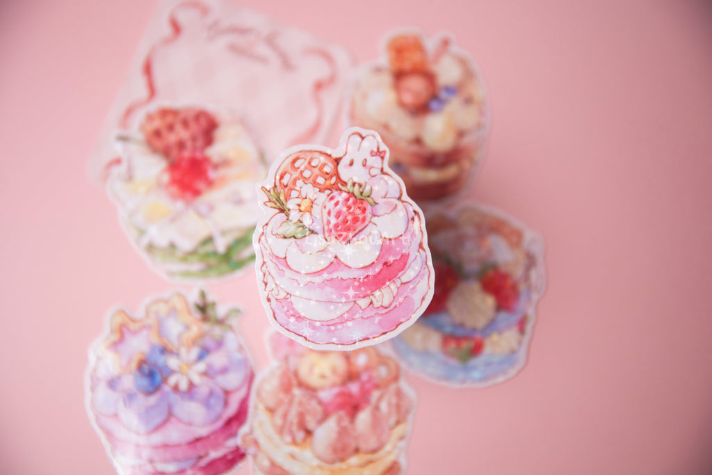 Lueur Sucré Pâtisserie Watercolour Cake Stickers | Set of 6