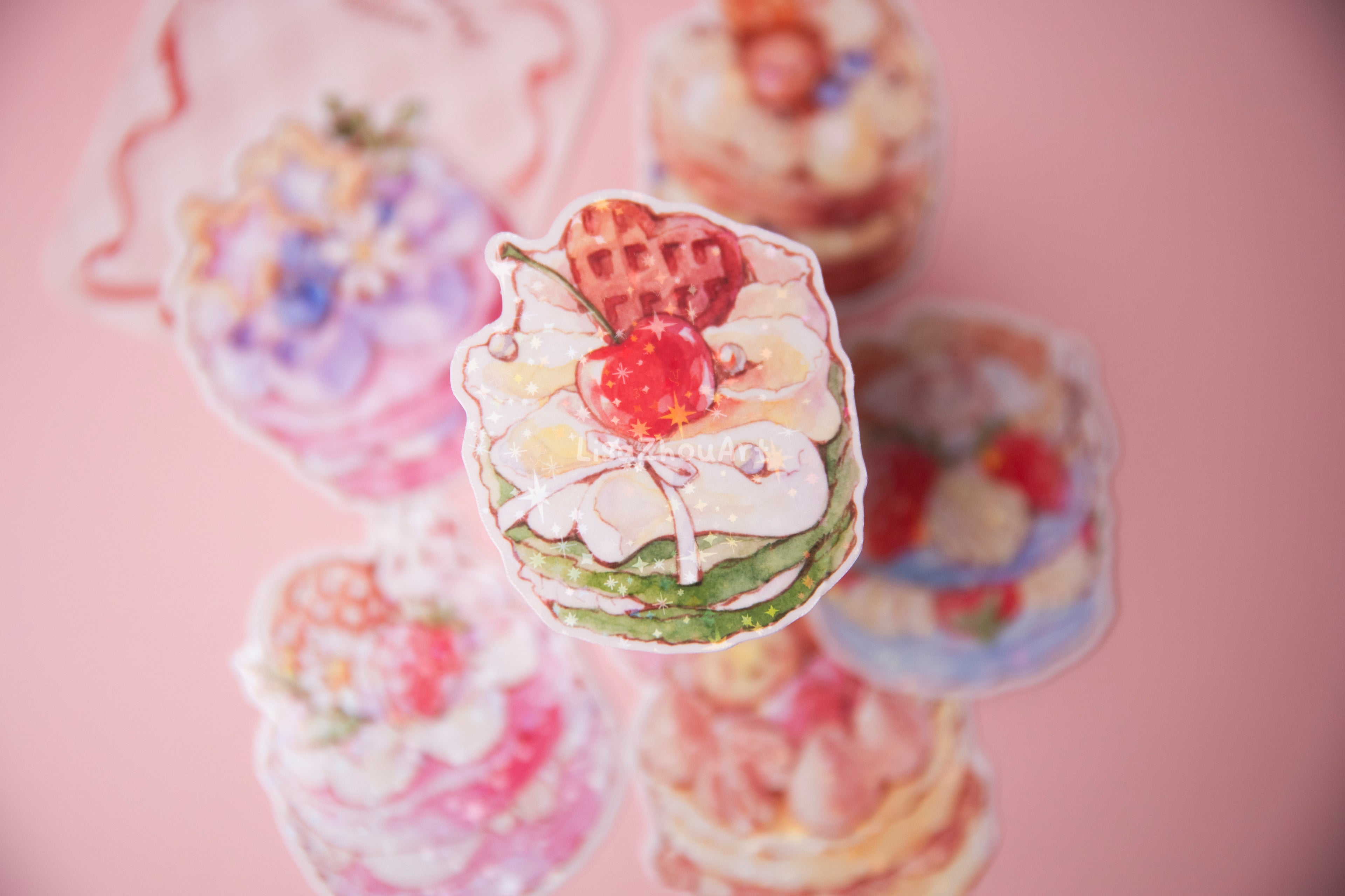 Lueur Sucré Pâtisserie Watercolour Cake Stickers | Set of 6