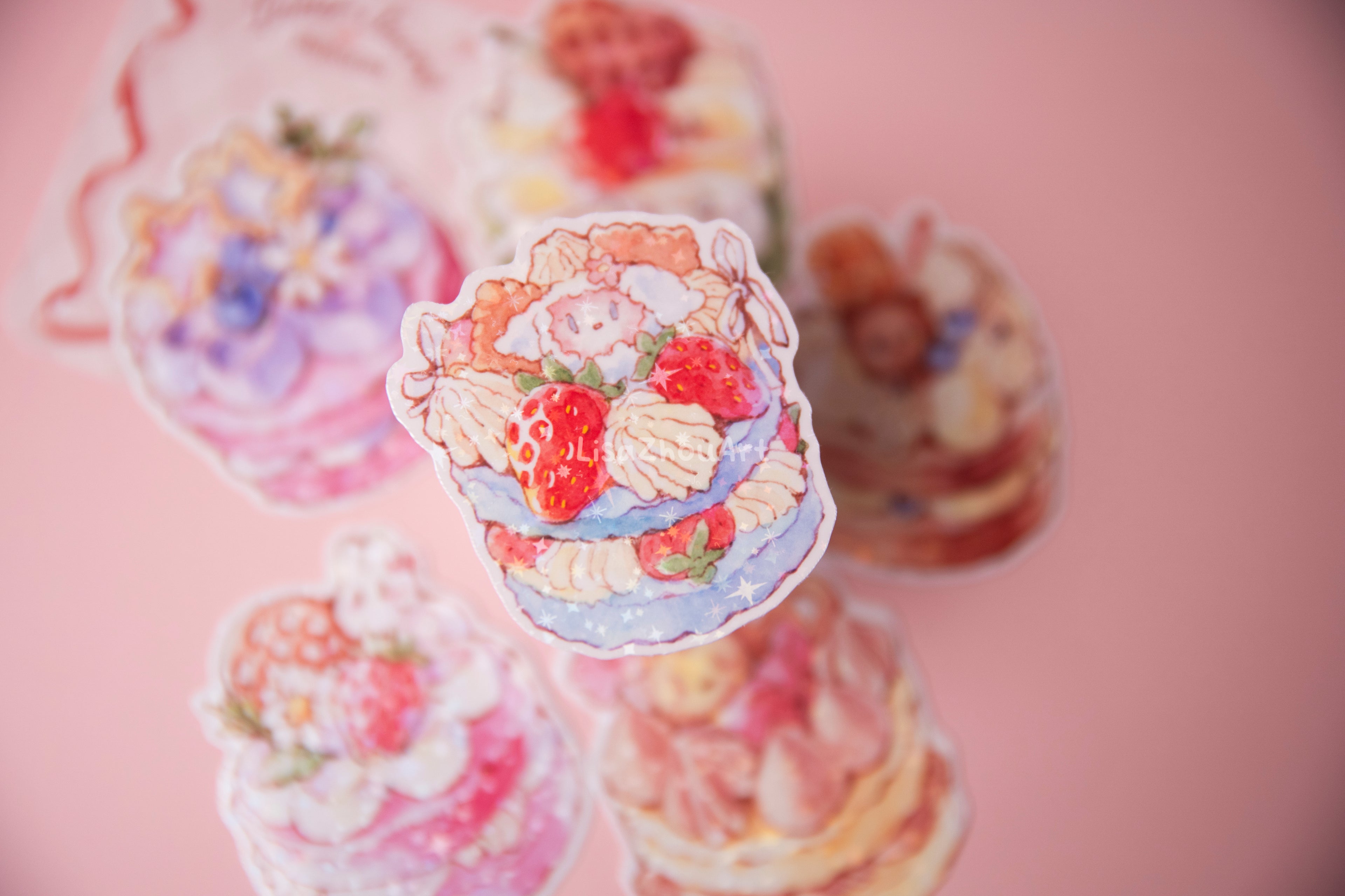 Lueur Sucré Pâtisserie Watercolour Cake Stickers | Set of 6