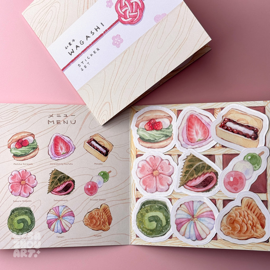 Japanese Wagashi Sticker | Set of 9