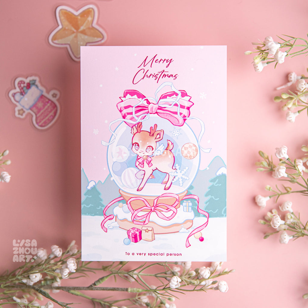 Personalised Winter Dream Reindeer Christmas Card