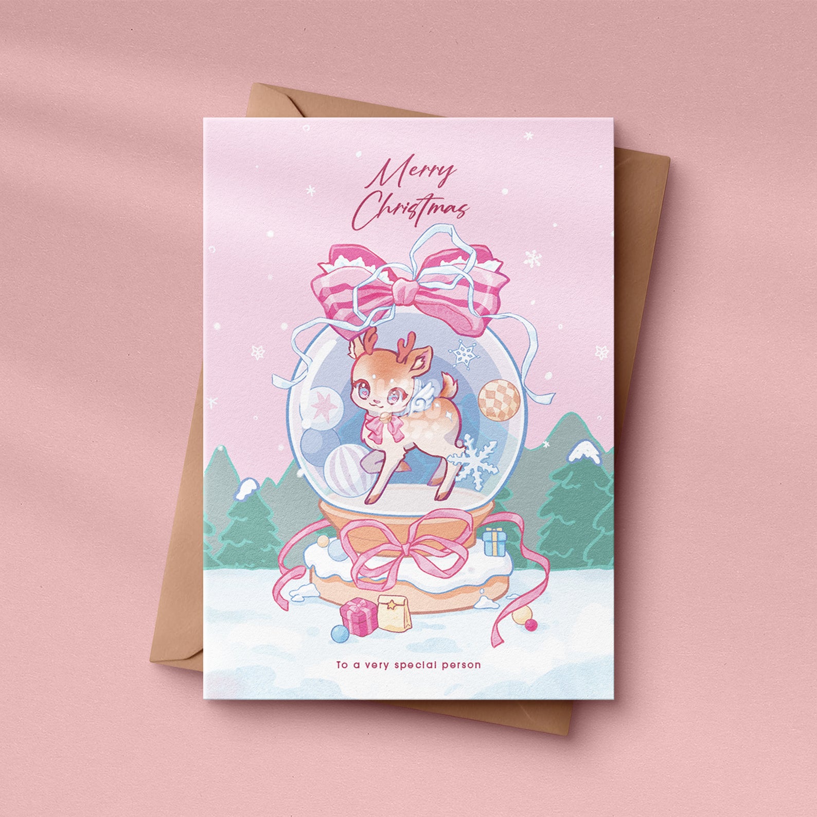 Personalised Winter Dream Reindeer Christmas Card