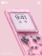Pink grey fold style retro game console phone wallpaper