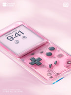 Pink grey fold style retro game console phone wallpaper