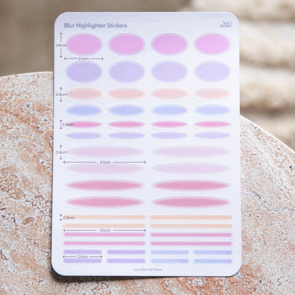 Blur Highlighter Washi Sticker Sheet