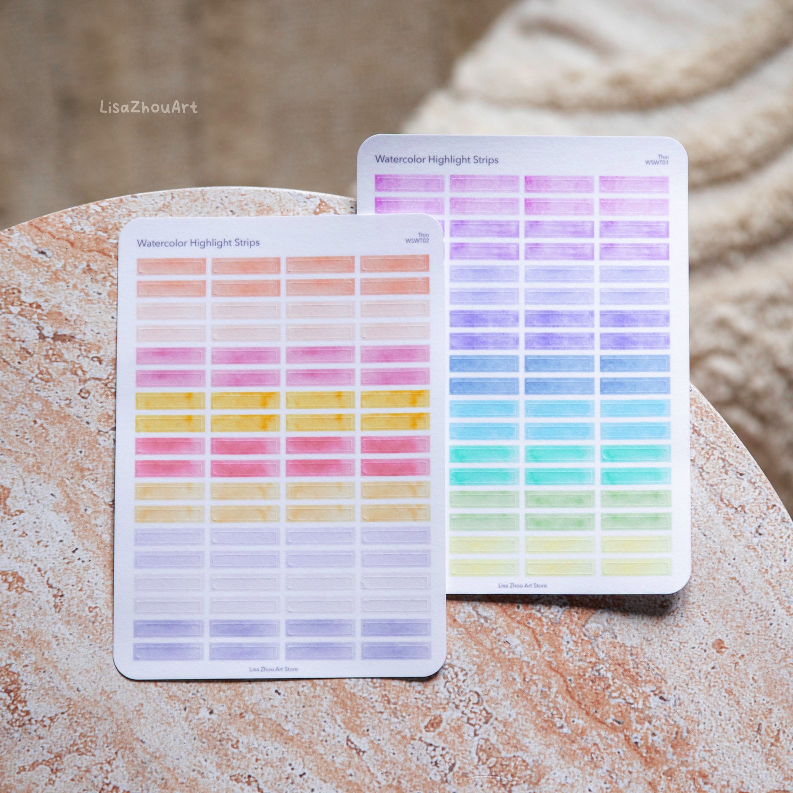 Watercolour Highlight Strips Washi Sticker Sheet