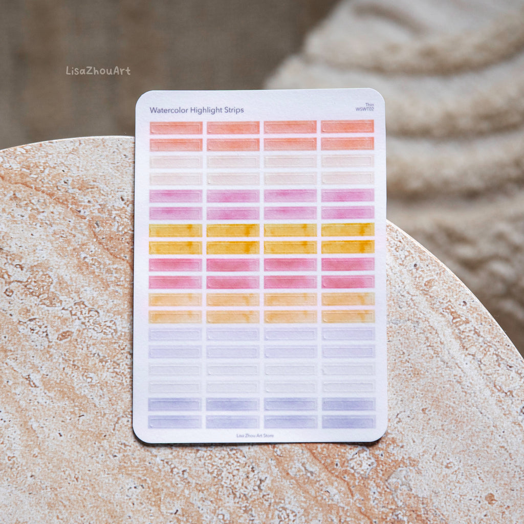 Watercolour Highlight Strips Washi Sticker Sheet