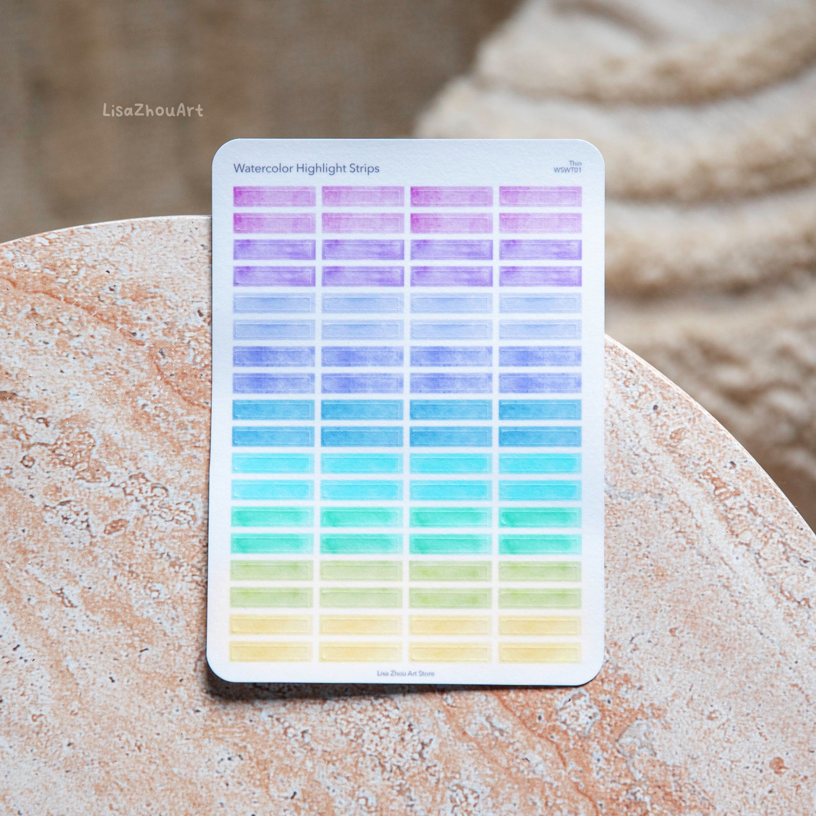 Watercolour Highlight Strips Washi Sticker Sheet