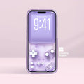 Purple Retro Gameboy Phone Wallpaper, Transparent Realistic game console circuit board Digital Art for Lock screen, Pastel y2k aesthetics