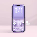 Purple Retro Gameboy Phone Wallpaper, Transparent Realistic game console circuit board Digital Art for Lock screen, Pastel y2k aesthetics