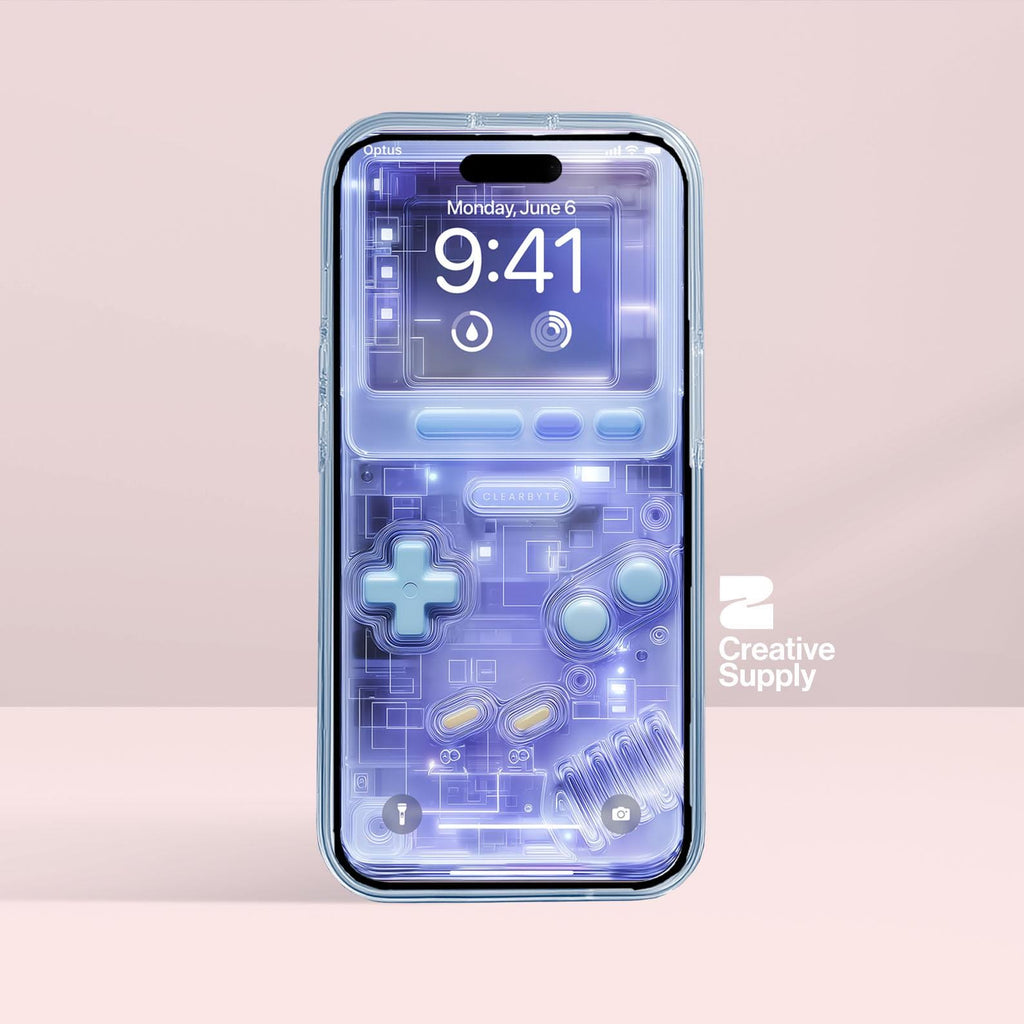 Pastel  Blue retro Game console Phone Wallpaper