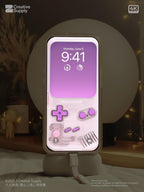Purple Transparent Gameboy Phone Wallpaper | Minimal Y2K Retro Gamer Lock Screen | Aesthetic Pastel Digital Background