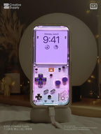 Purple Retro game console iPhone Wallpaper Transparent gaming device Digital Art lock screen  Pastel cute nostalgic gamer aesthetics