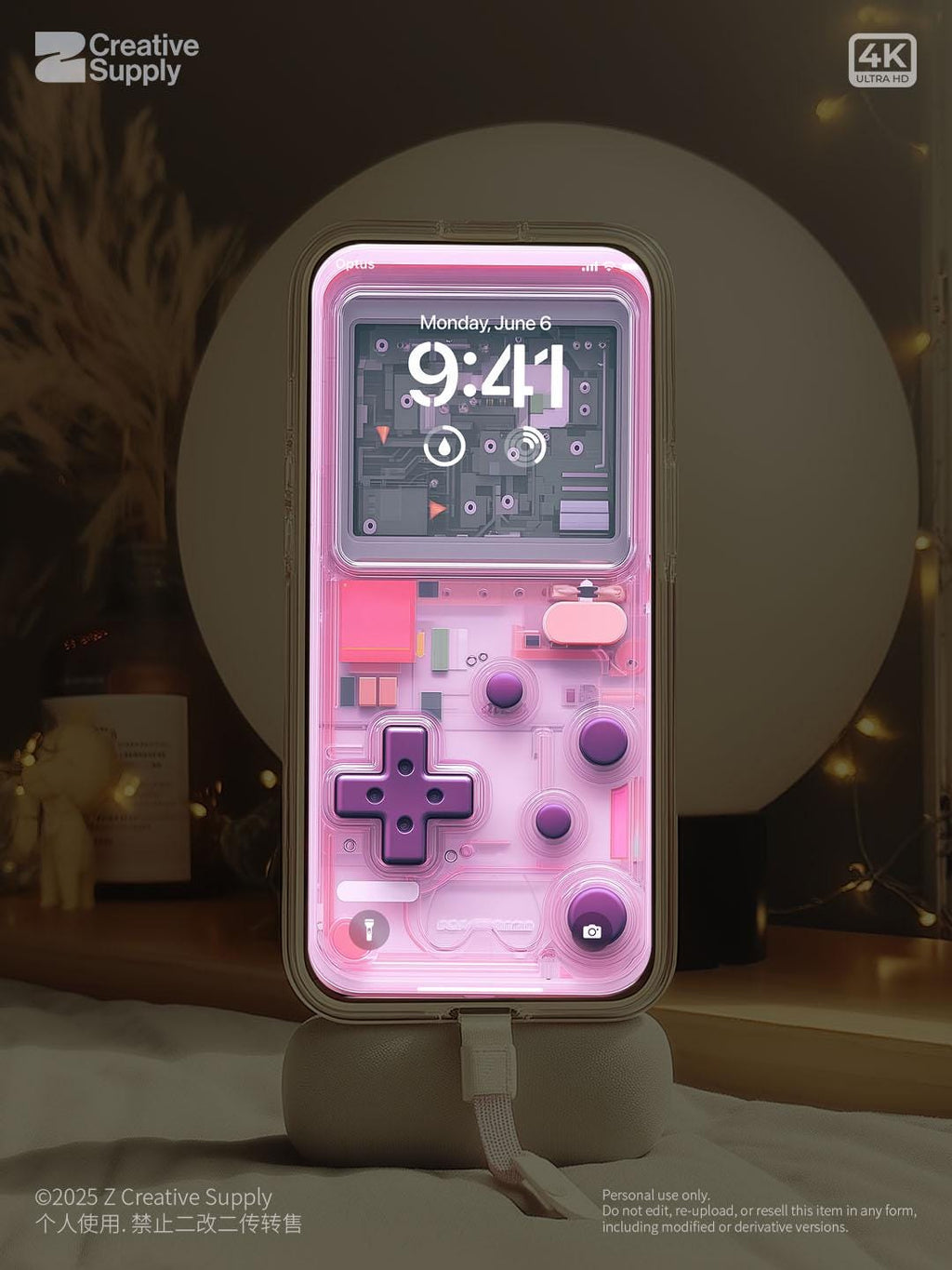 Pink Game Console Phone Wallpaper