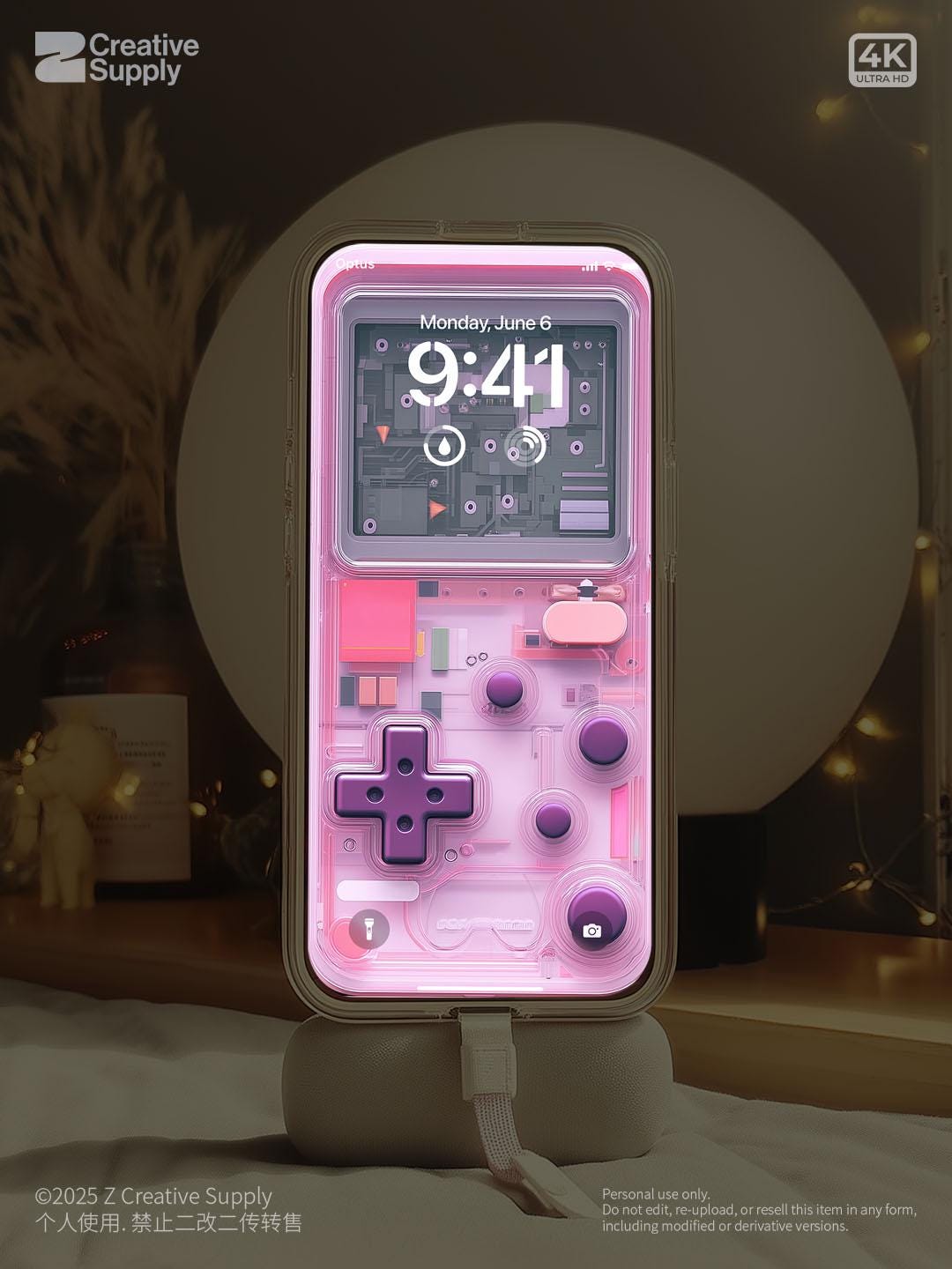 Pink Game Console Phone Wallpaper