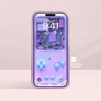 Purple Retro game console Wallpaper Realistic transparent Digital Art for Phone screen Gradient Pastel cute nostalgic gamer aesthetics