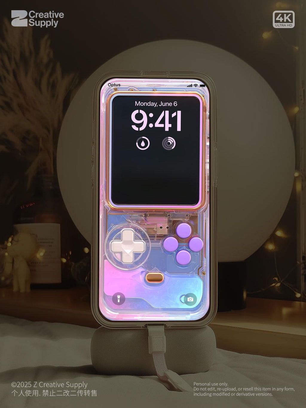 Iridescent Gradient Game console Wallpaper| Transparent Pink Purple Blue Dreamy Retro Digital Art for Phone screen | Pastel gamer aesthetics