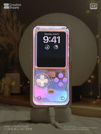 Iridescent Gradient Game console Wallpaper| Transparent Pink Purple Blue Dreamy Retro Digital Art for Phone screen | Pastel gamer aesthetics