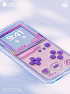 Retro Purple Gameboy Phone Wallpaper | Vaporwave Pastel Dreamy Aesthetic Y2K Lock Screen | Transparent Realistic Futurism Gamer Background