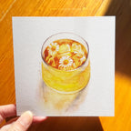 Chamomile Tea Watercolour Art Print 12x12cm