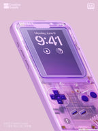 Purple Retro game console Wallpaper – Ultra-Realistic transparent Digital Art for Phone screen | Pastel  cute nostalgic gamer aesthetics