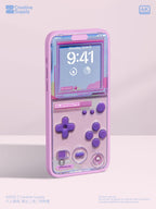 Retro Purple Gameboy Phone Wallpaper | Vaporwave Pastel Dreamy Aesthetic Y2K Lock Screen | Transparent Realistic Futurism Gamer Background