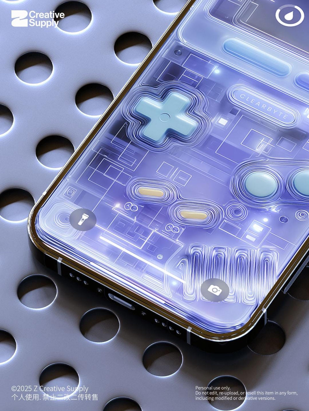 Pastel  Blue retro Game console Phone Wallpaper