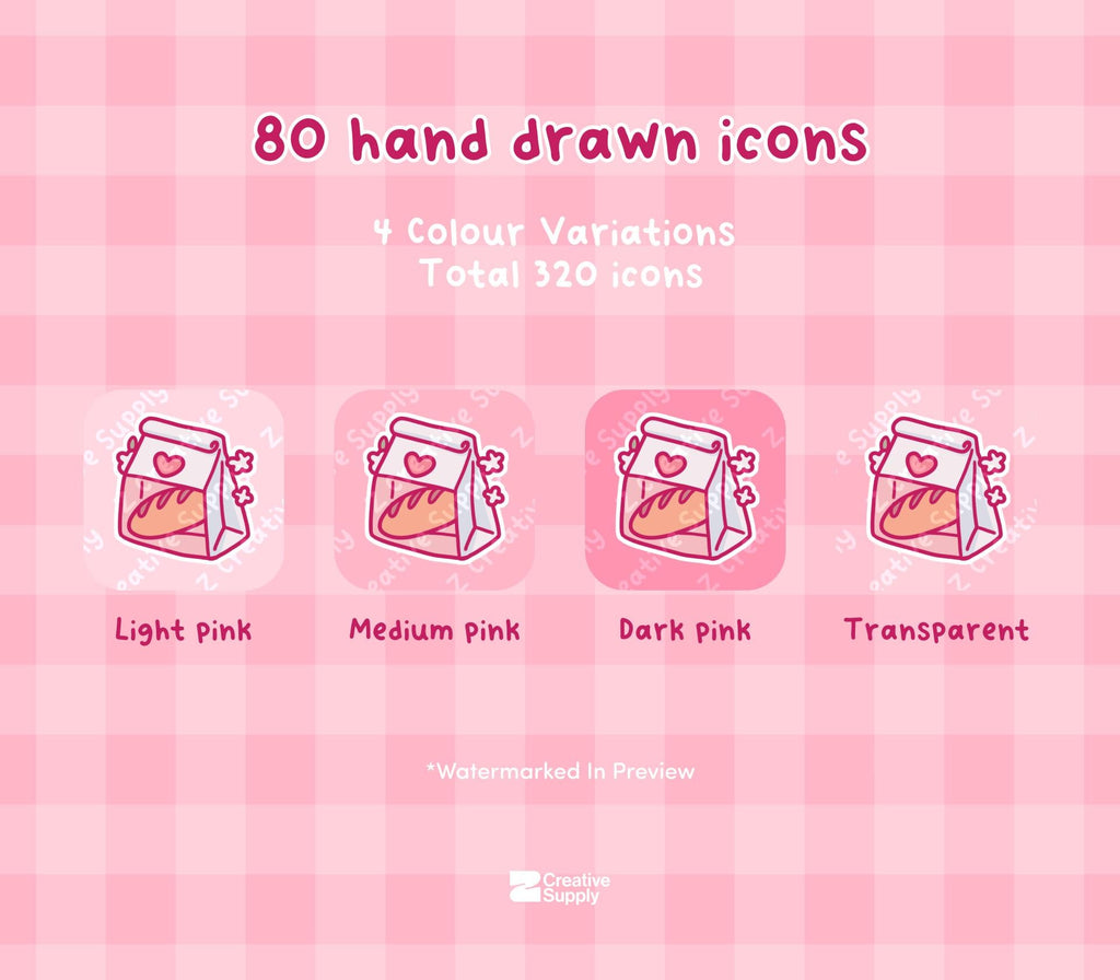 Cute Pink Bakery Icon Pack