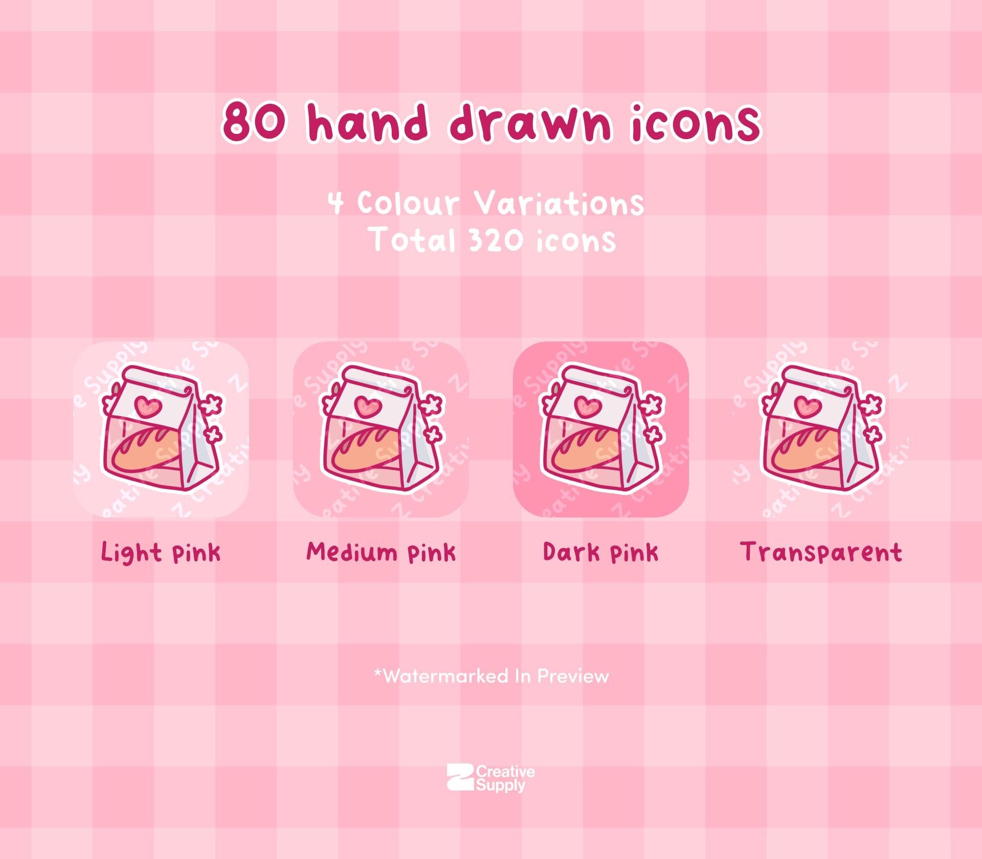 Cute Pink Bakery Icon Pack