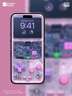 Pastel Gameboy Phone Wallpaper: Retro Circuit Board Art (Digital Download)