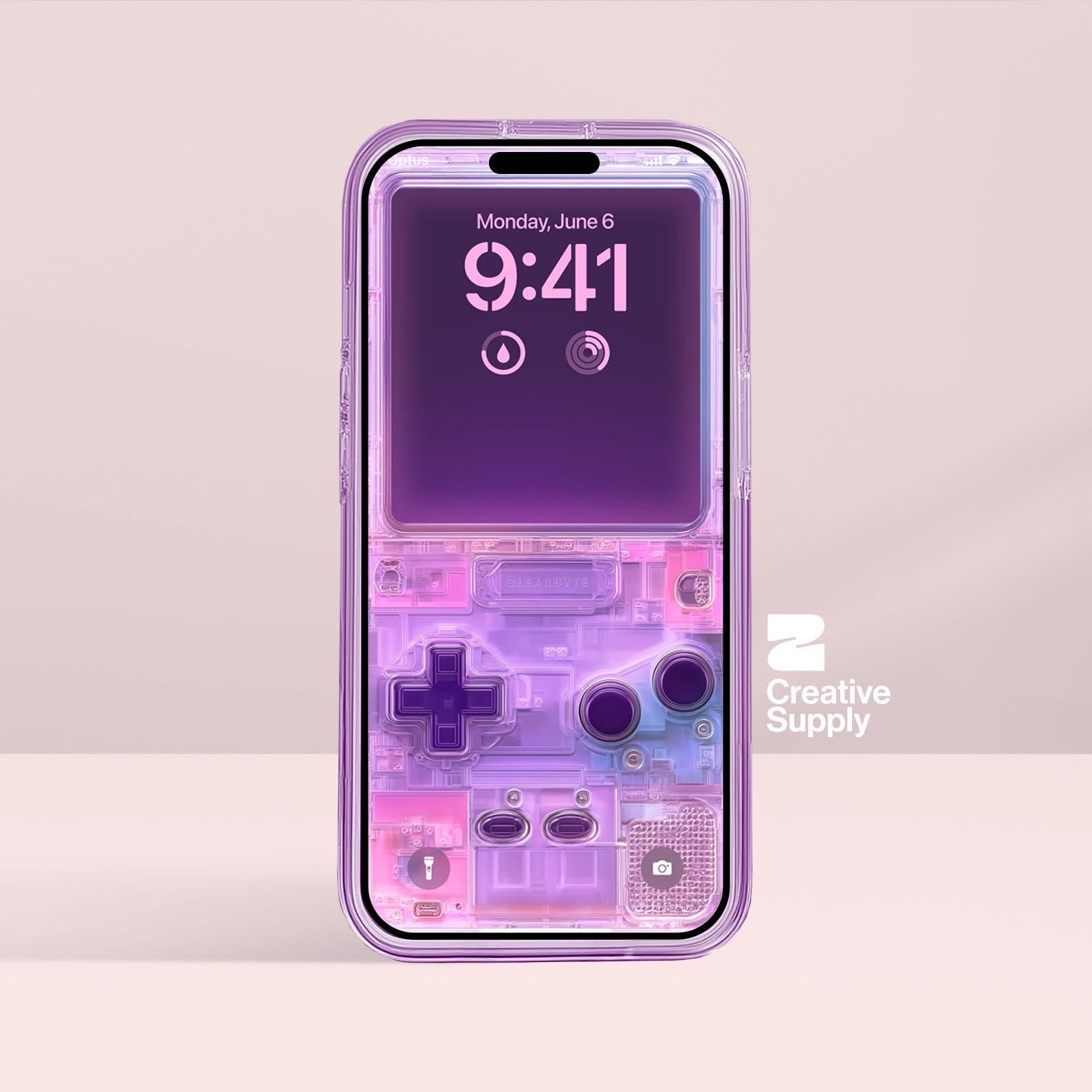 Purple Retro game console Phone Wallpaper