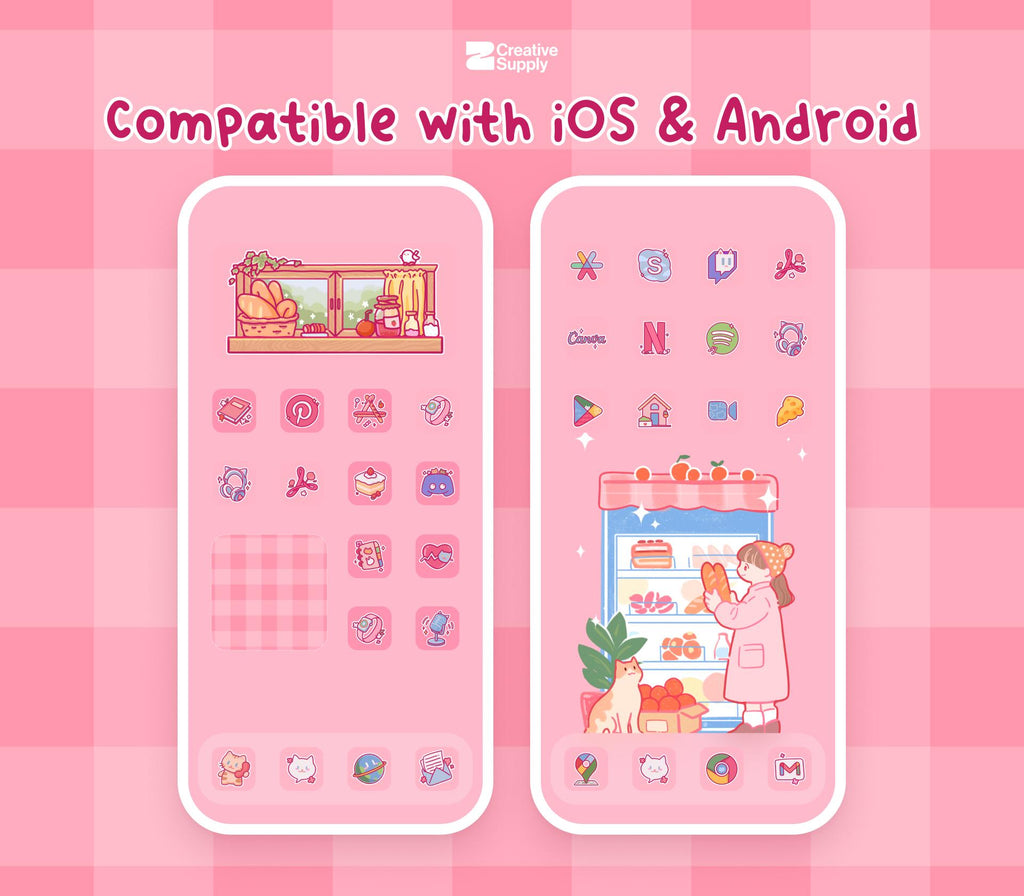 Cute Pink Bakery Icon Pack