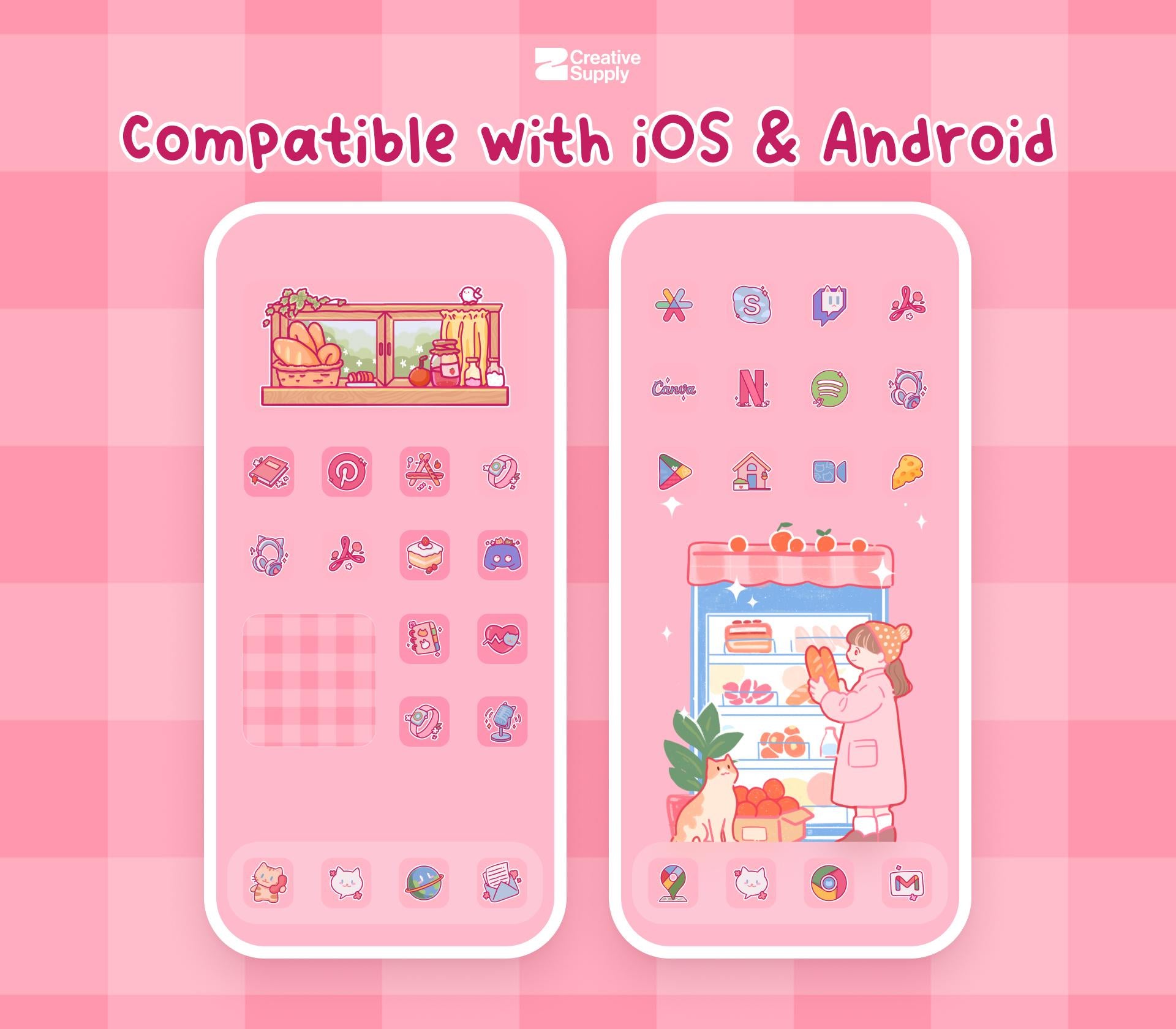 Cute Pink Bakery Icon Pack